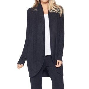 Barefoot Dreams CozyChic Lite Circle Cardigan XS Small Black Loungewear Luxury